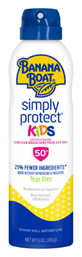 Banana Boat Simply Protect Kids Sunscreen Spray SPF 50+, 6 oz