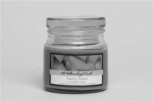 Country Dreams Honey Dew Melon 3 oz candle in apothecary jar